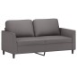 vidaXL Sofá de 2 plazas de cuero sintético gris 140 cm vidaXL Sofá de 2 plazas de cuero sintético gris 140 cm