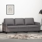 vidaXL Sofá de 3 plazas de cuero sintético gris 180 cm vidaXL Sofá de 3 plazas de cuero sintético gris 180 cm