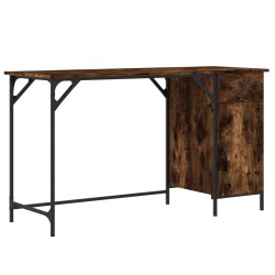 vidaXL Escritorio ordenador madera ingeniería roble humo 131x48x75 cm