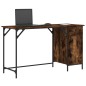vidaXL Escritorio ordenador madera ingeniería roble humo 131x48x75 cm vidaXL Escritorio ordenador madera ingeniería roble humo 131x48x75 cm
