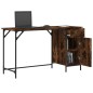 vidaXL Escritorio ordenador madera ingeniería roble humo 131x48x75 cm vidaXL Escritorio ordenador madera ingeniería roble humo 131x48x75 cm