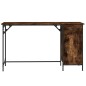 vidaXL Escritorio ordenador madera ingeniería roble humo 131x48x75 cm vidaXL Escritorio ordenador madera ingeniería roble humo 131x48x75 cm