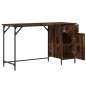 vidaXL Escritorio ordenador madera ingeniería roble humo 131x48x75 cm vidaXL Escritorio ordenador madera ingeniería roble humo 131x48x75 cm