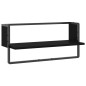 vidaXL Estante de pared con barra negro 65x25x30 cm vidaXL Estante de pared con barra negro 65x25x30 cm