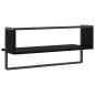 vidaXL Estante de pared con barra negro 65x25x30 cm vidaXL Estante de pared con barra negro 65x25x30 cm