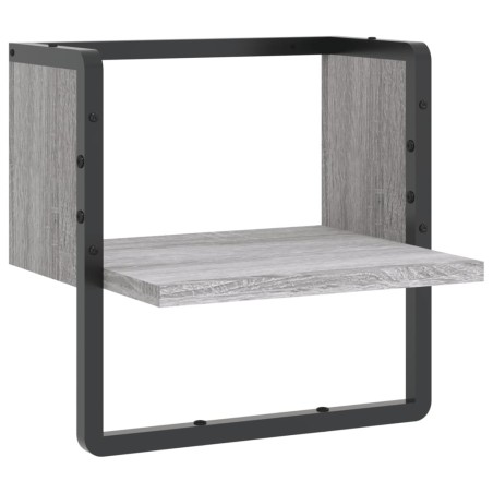 vidaXL Estante de pared con barra gris Sonoma 30x25x30 cm