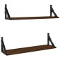 vidaXL Estantes de pared 2 unidades roble marrón 60x15x15,5 cm vidaXL Estantes de pared 2 unidades roble marrón 60x15x15,5 cm