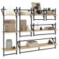 vidaXL Estantes pared con barras 6 pzas madera ingeniería roble Sonoma vidaXL Estantes pared con barras 6 pzas madera ingeniería roble Sonoma