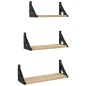 vidaXL Estantes de pared 3 pzas madera de ingeniería roble Sonoma