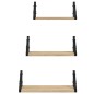vidaXL Estantes de pared 3 pzas madera de ingeniería roble Sonoma