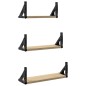 vidaXL Estantes de pared 3 pzas madera de ingeniería roble Sonoma