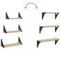 vidaXL Estantes de pared 3 pzas madera de ingeniería roble Sonoma