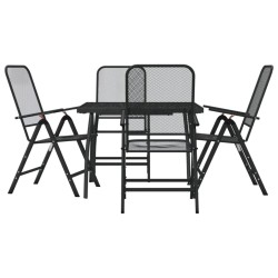 vidaXL Juego de comedor de jardín 5 pzas malla metálica gris antracita