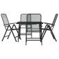 vidaXL Juego de comedor de jardín 5 pzas malla metálica gris antracita vidaXL Juego de comedor de jardín 5 pzas malla metálica gris antracita