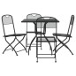 vidaXL Juego de comedor de jardín 5 pzas malla metálica gris antracita vidaXL Juego de comedor de jardín 5 pzas malla metálica gris antracita