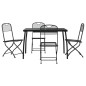vidaXL Juego de comedor de jardín 5 pzas malla metálica gris antracita vidaXL Juego de comedor de jardín 5 pzas malla metálica gris antracita