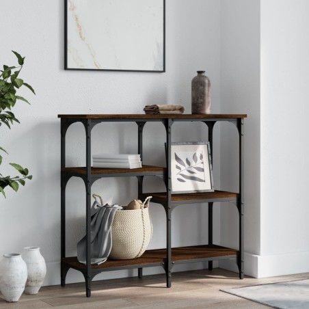 vidaXL Mesa consola madera de ingeniería marrón roble 80x29x75 cm