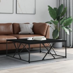 vidaXL Mesa de centro madera de ingeniería negro 100x100x40 cm
