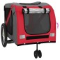 vidaXL Remolque de bicicleta mascotas hierro tela Oxford rojo gris vidaXL Remolque de bicicleta mascotas hierro tela Oxford rojo gris