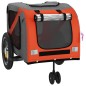vidaXL Remolque de bicicleta mascotas hierro tela Oxford naranja negro vidaXL Remolque de bicicleta mascotas hierro tela Oxford naranja negro