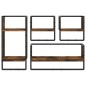 vidaXL Estantes pared barras 4 pzas madera de ingeniería roble ahumado vidaXL Estantes pared barras 4 pzas madera de ingeniería roble ahumado