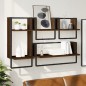 vidaXL Estantes pared con barras 4 pzas madera ingeniería marrón roble vidaXL Estantes pared con barras 4 pzas madera ingeniería marrón roble
