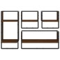vidaXL Estantes pared con barras 4 pzas madera ingeniería marrón roble vidaXL Estantes pared con barras 4 pzas madera ingeniería marrón roble