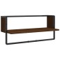 vidaXL Estantes pared con barras 4 pzas madera ingeniería marrón roble vidaXL Estantes pared con barras 4 pzas madera ingeniería marrón roble