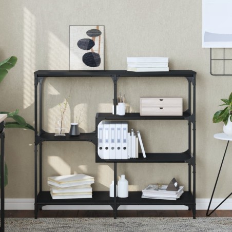 vidaXL Mesa consola madera contrachapada negro 103x32x95 cm