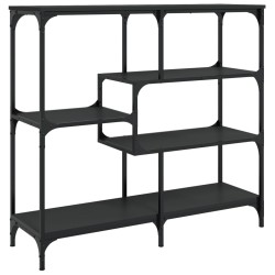 vidaXL Mesa consola madera contrachapada negro 103x32x95 cm