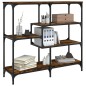 vidaXL Mesa consola madera de ingeniería roble ahumado 103x32x95 cm vidaXL Mesa consola madera de ingeniería roble ahumado 103x32x95 cm