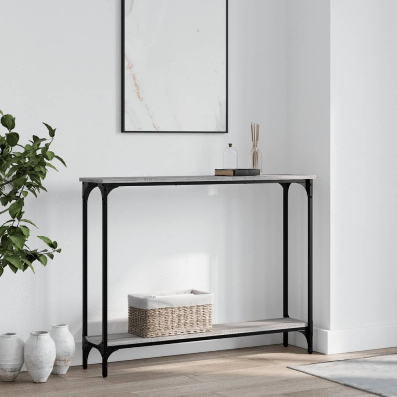 vidaXL Mesa consola madera de ingeniería gris Sonoma 100x22,5x75 cm vidaXL Mesa consola madera de ingeniería gris Sonoma 100x22,5x75 cm