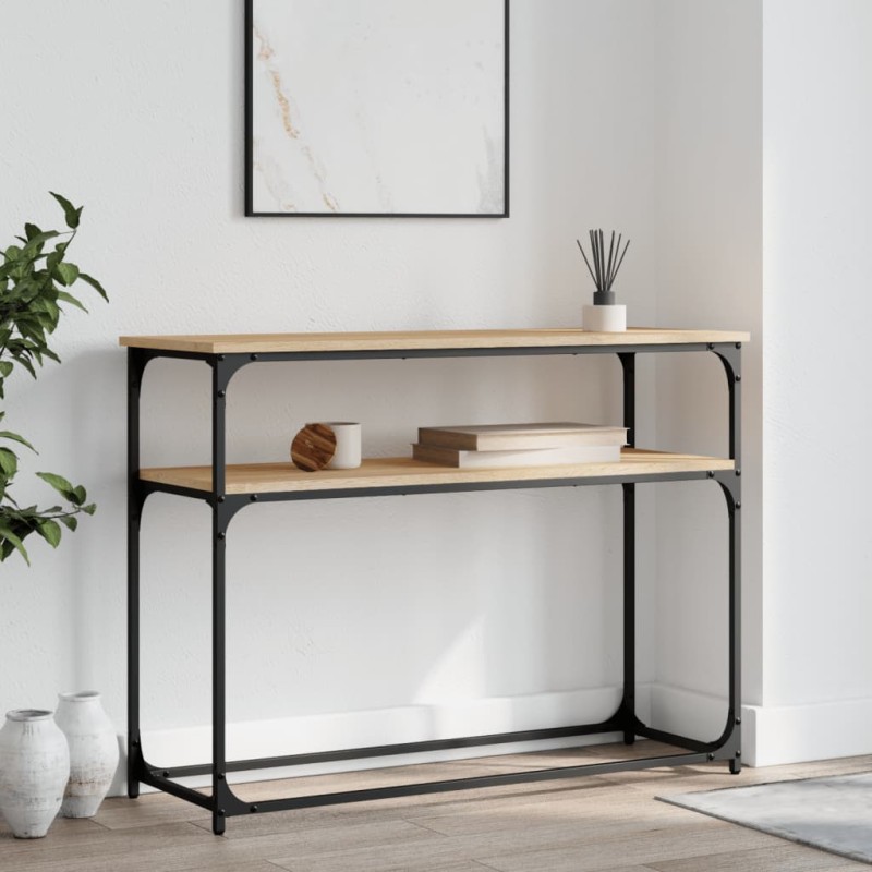 vidaXL Mesa consola madera de ingeniería roble Sonoma 100x35,5x75 cm vidaXL Mesa consola madera de ingeniería roble Sonoma 100x35,5x75 cm