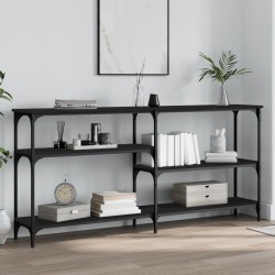 vidaXL Mesa consola madera de ingeniería negra 160x29x75 cm