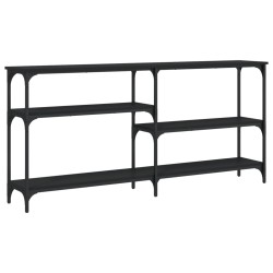 vidaXL Mesa consola madera de ingeniería negra 160x29x75 cm