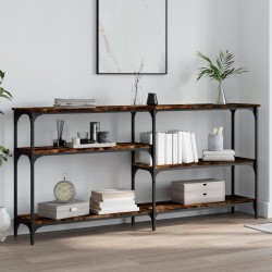 vidaXL Mesa consola madera de ingeniería roble ahumado 160x29x75 cm