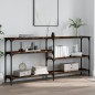 vidaXL Mesa consola madera de ingeniería roble ahumado 160x29x75 cm vidaXL Mesa consola madera de ingeniería roble ahumado 160x29x75 cm