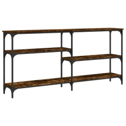 vidaXL Mesa consola madera de ingeniería roble ahumado 160x29x75 cm