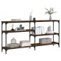vidaXL Mesa consola madera de ingeniería roble ahumado 160x29x75 cm vidaXL Mesa consola madera de ingeniería roble ahumado 160x29x75 cm