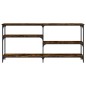 vidaXL Mesa consola madera de ingeniería roble ahumado 160x29x75 cm vidaXL Mesa consola madera de ingeniería roble ahumado 160x29x75 cm