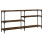 vidaXL Mesa consola madera de ingeniería roble ahumado 160x29x75 cm vidaXL Mesa consola madera de ingeniería roble ahumado 160x29x75 cm