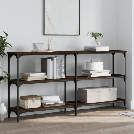 vidaXL Mesa consola madera de ingeniería marrón roble 150x29x75 cm