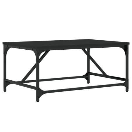 vidaXL Mesa de centro madera contrachapada negro 75x50x35 cm