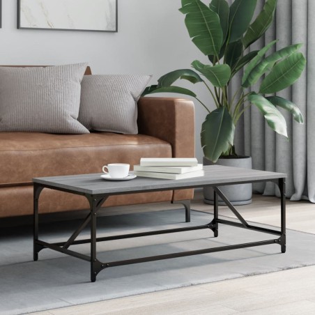 vidaXL Mesa de centro madera contrachapada gris Sonoma 100x50x35 cm