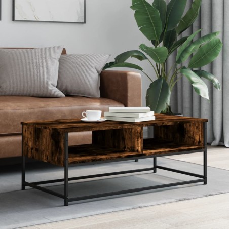 vidaXL Mesa de centro madera de ingeniería roble ahumado 100x51x40 cm