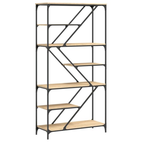 vidaXL Estantería madera de ingeniería acero roble Sonoma 91x36x176 cm