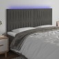 vidaXL Cabecero con luces LED terciopelo gris oscuro 160x5x118/128 cm vidaXL Cabecero con luces LED terciopelo gris oscuro 160x5x118/128 cm