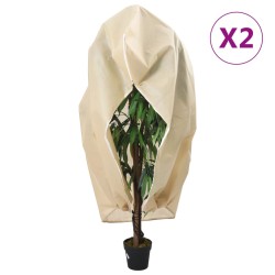 vidaXL Cubierta para plantas con cremallera 2 uds 70 g/m² 1,55x1,55 m