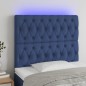 vidaXL Cabecero con luces LED tela azul 90x7x118/128 cm