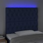 vidaXL Cabecero con luces LED tela azul 90x7x118/128 cm